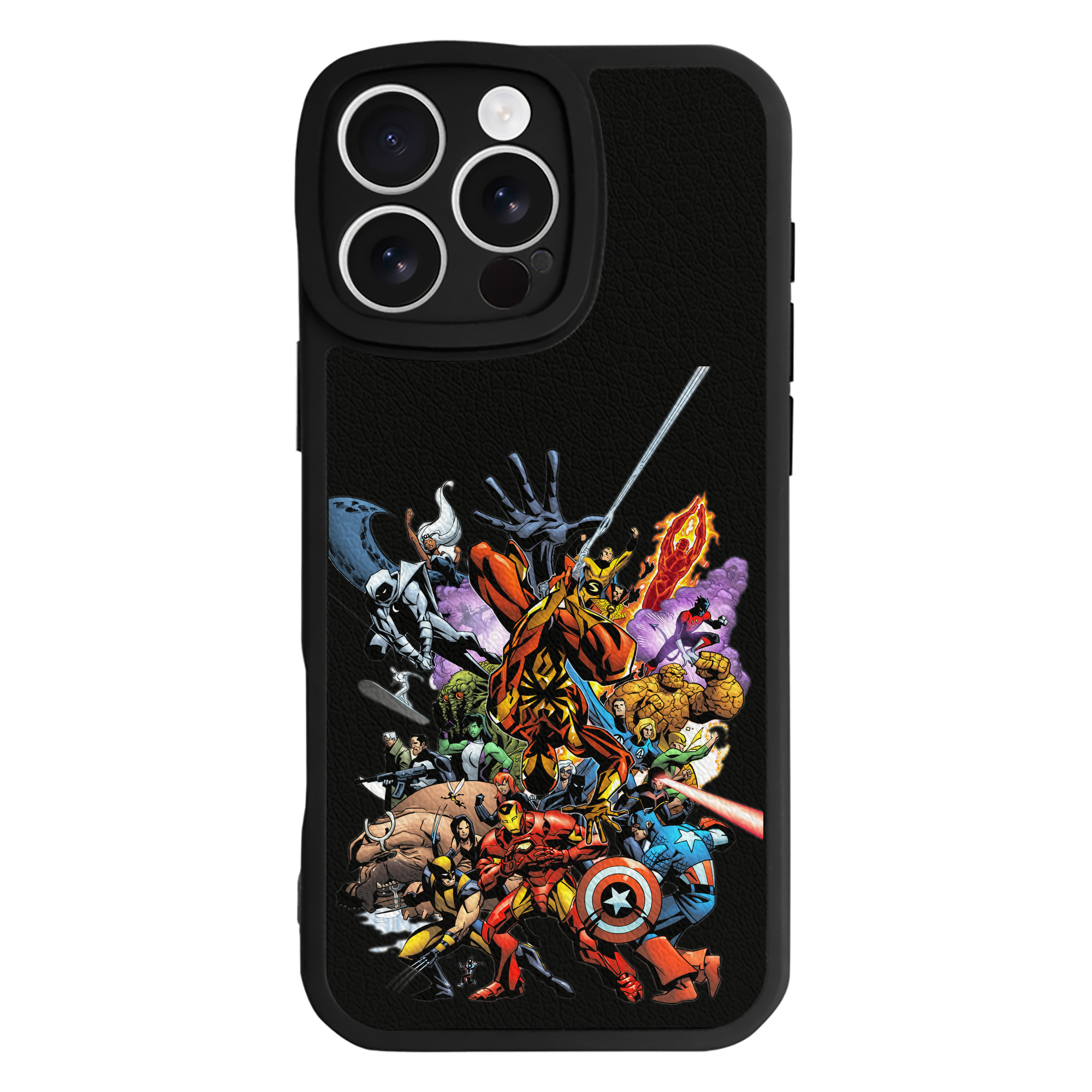 （画像用） アベンジャーズ The Avengers 【iPhone 16シリーズ対応】シリコンスマホケース（レザー調） 材質：シリコン